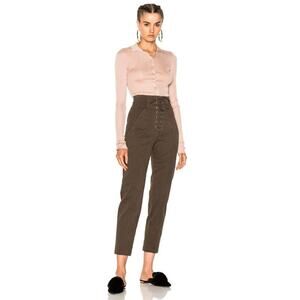 A.L.C  Kyle High-rise Lace-Up Cropped‎ Pants 0
